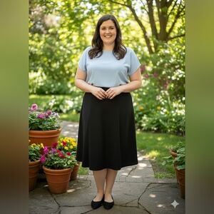 Vintage George Designs By Mark Eisen Long Black Skirt Size 16